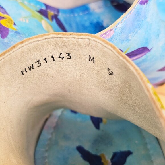 Stuart Weitzman SEQUOIA Clogs in Floral Painted Blue leather - Picture 6 of 6